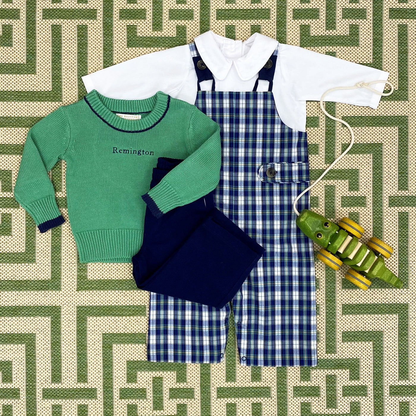 Boys Peter Pan Collar Shirt & Onesie LS Broadcloth WAW