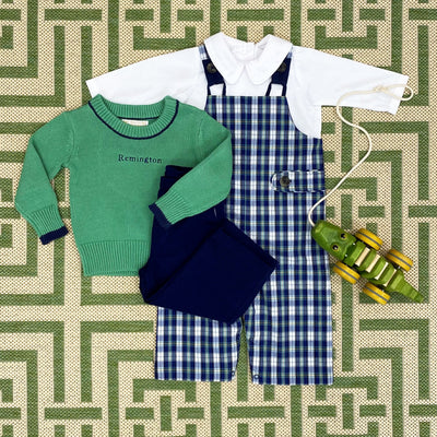 Boys Peter Pan Collar Shirt & Onesie LS Broadcloth WAW