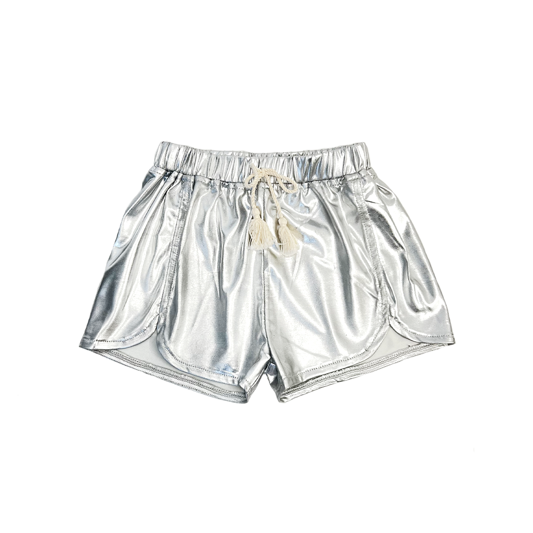 Girl's Millie Metallic Short - Silver