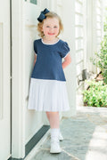 Colorblock Tennis Dress- Navy/White