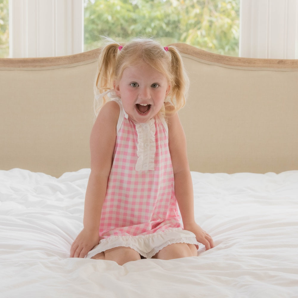 Pink Gingham Doll Gown