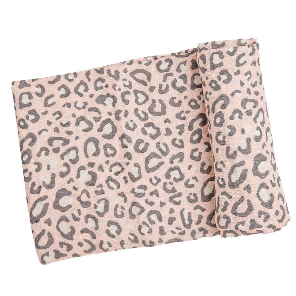 Leopard Swaddle Blanket - Pink