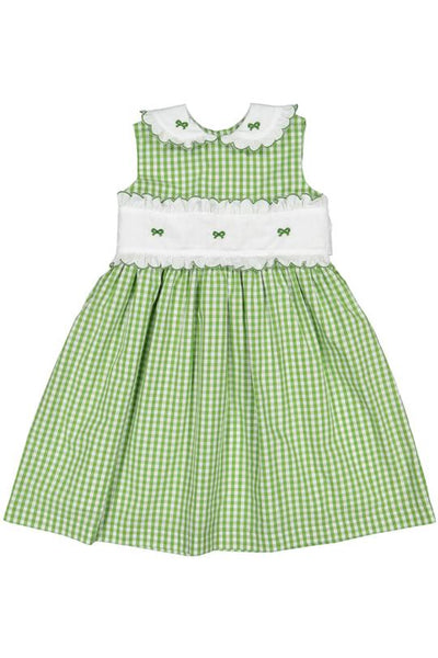 Grass Embroidered Bows Dress