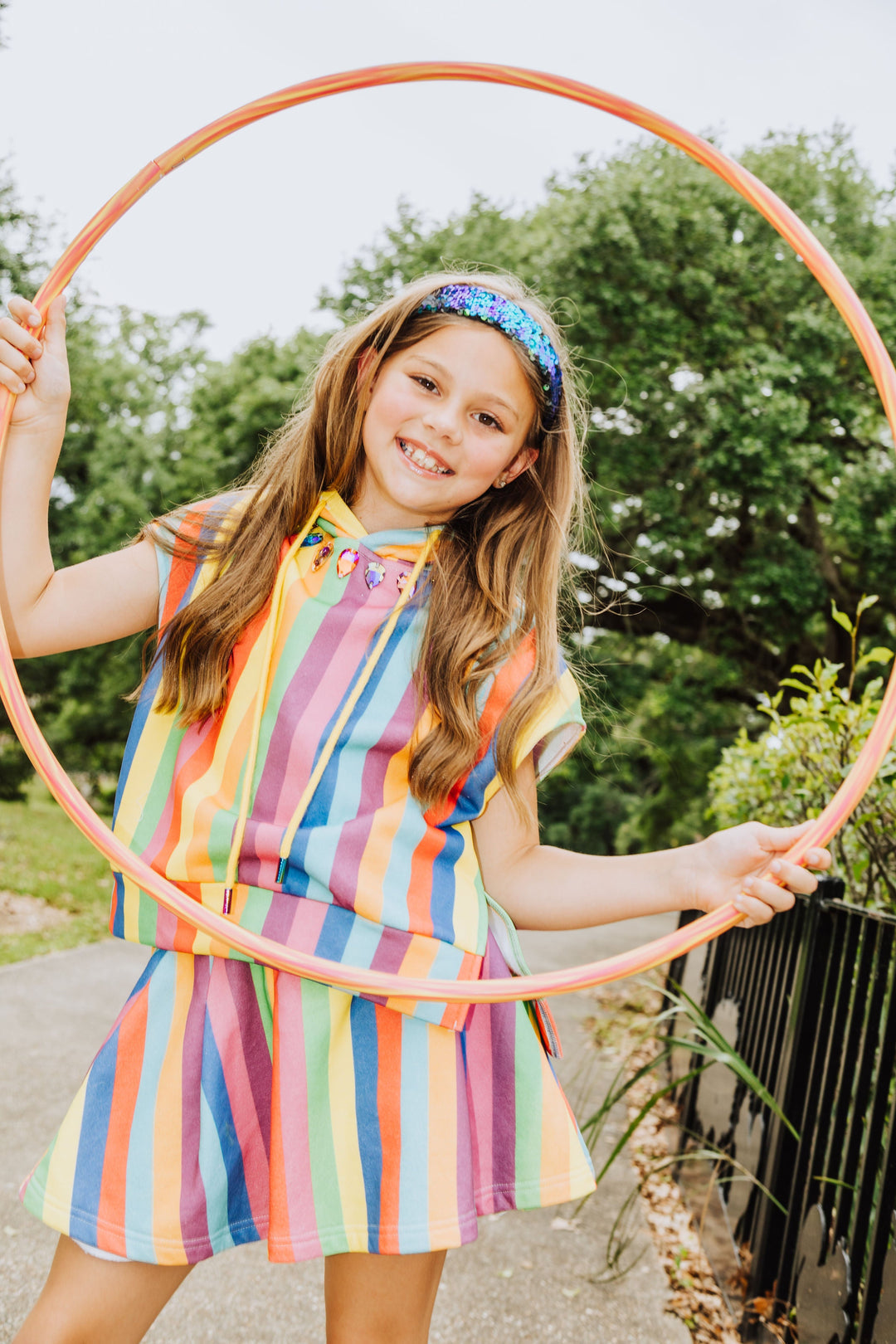 Rainbow Stripe Hoody