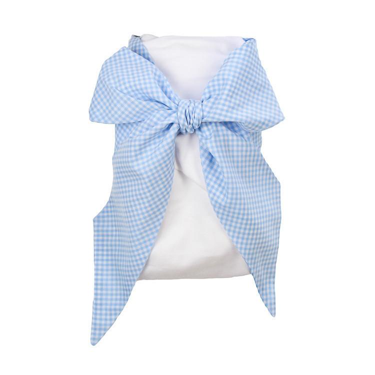 Bow Swaddle - Blue Gasparilla Gingham