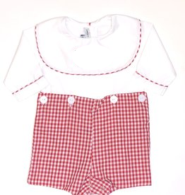Red Gingham Button-On