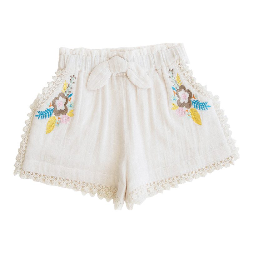 Embroidery Shorts - White